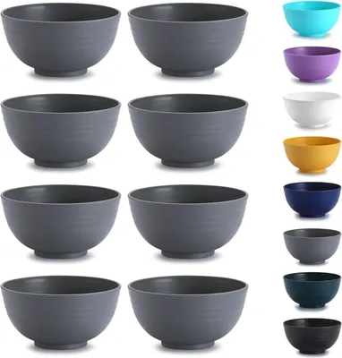Produktbild von Kyraton Plastik Müslischüssel 8er Set spülmaschinenfest - Grau
