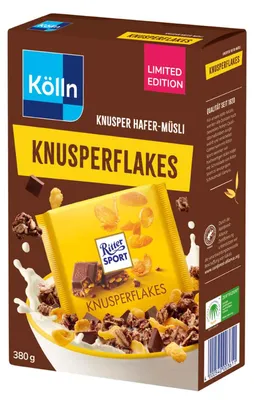 Zdjęcie produktu dla Kölln Knusper, płatki owsiane musli, Ritter Sport Flakes, edycja limitowana, 380g