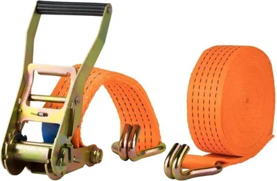 Produktbild von Safetytex 1x Spanngurt 5 Meter 50mm 4000kg 2tlg LKW Anhänger Zurrgurt orange