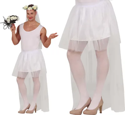 Produktbild von Junggesellenabschied Braut Tutu Glamour Hochzeit Kostüm Spaß Scherzkostüm Festlich Romantisch Weiß Elegant