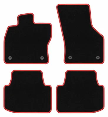 Immagine prodotto di Tappetini in moquette per Volkswagen Passat B8 2015- (berlina/station wagon/Alltrack) – set 4 pezzi, nero/rosso, su misura – Wielganizator CARLUX