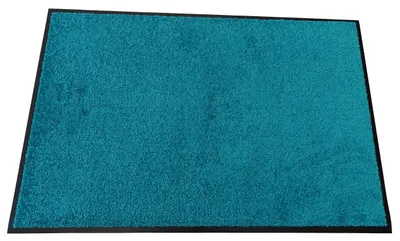 Produktbild von Mertex Schmutzfangmatte waschbar Kiel petrol ca. 40 x 60 cm mit umlaufenden Rand Türmatte Sauberlauf Schmutzmatte Fußabstreifer