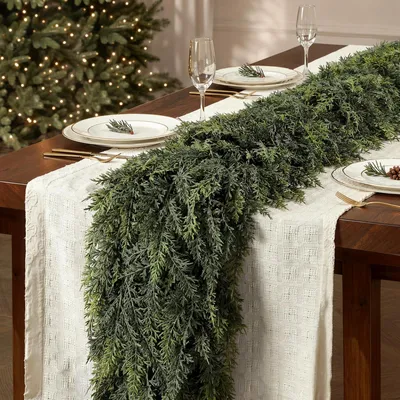 Imagen del producto de Guirnalda navideña artificial, de 273 cm, para uso en interiores y exteriores