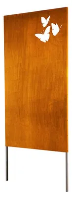 Produktbild von HOME DELUXE - Sichtschutz BUTTERFLY - 180 x 100 cm - wetterbeständig, edle Rostoptik I Rostschild, Gartenstecker, Roststecker