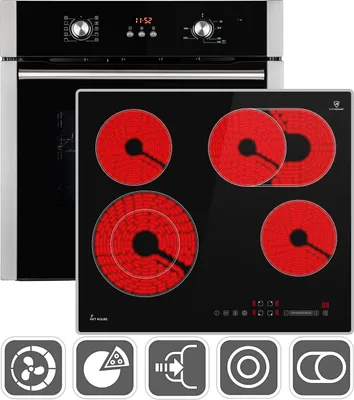 Image de Cuisinière: 60cm Four encastrable BO8805SS + 59cm Plaque Eletrique CH5901AL Gril
