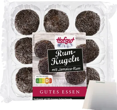 Produktbild von Hofgut Rumkugeln Schoko (225g Packung) + usy Block