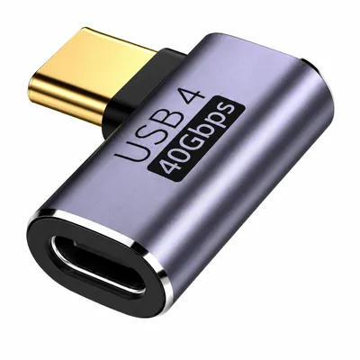 Produktbild von K25 USB-C 4.0 Verlängerungsadapter Stecker auf Buchse 90° Winkel – PD Schnellladen & Datenübertragung – für Laptop & Smartphone