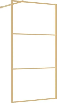 Produktbild von vidaXL Duschwand für Begehbare Dusche ESG Klarglas Golden 100x195cm