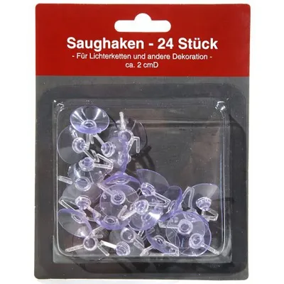 Produktbild von Saughaken Fensterdeko 24er Set Ø2cm Saugnapf Saugnäpfe Lichterkette Anhänger Weihnachtsdekoration Fensterdekoration