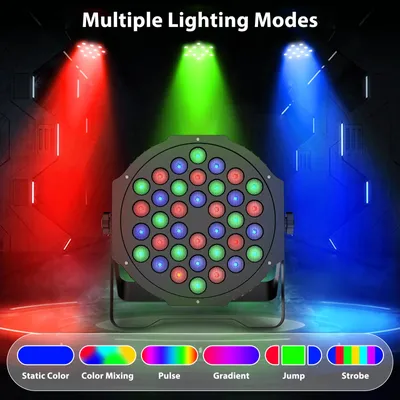 Zdjęcie produktu dla Reflektory LED RGB - ZQ01082 - zestaw 4 sztuk - 36 W - DMX - mieszanie kolorów RGB - stroboskop - wtyczka EU