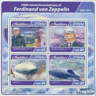 Produktbild von Briefmarken Malediven 2017 Mi 6878-6881 Kleinbogen (kompl. Ausg.) postfrisch Ferdinand von Zeppelin
