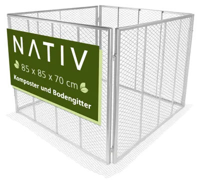 Zdjęcie produktu dla Kompostownik - pojemność 448 litrów, z podstawą i kratą, wymiary 80 x 80 x 70 cm