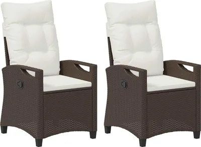 Immagine prodotto di vidaXL Sedia da giardino 2 pezzi Marrone e crema 56 x 60 x 112 cm