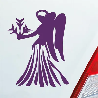 Produktbild von Auto Aufkleber Sternzeichen Jungfrau Tier Motorrad KFZ Roller 10x8 cm Lila Sticker Heckscheibenaufkleber