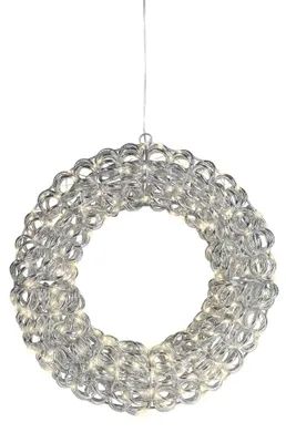 Obrázek produktu pro LED vánoční věnec, průměr 38 cm, stříbrný, značka Kaemingk