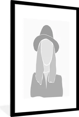 Produktbild von MuchoWow® Gerahmtes Poster Frau - Schwarz - Weiß 60x90 cm - Poster mit Schwarzem Bilderrahmen Wandposter Rahmen Foto Bilder - Dekoration - Wandposter Wohnzimmer - Hochwertig