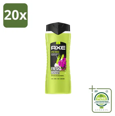 Obrázek produktu pro 20 kusů sprchového gelu AXE Epic Fresh Fresh Boost 3 v 1 – 400 ml – velkopack