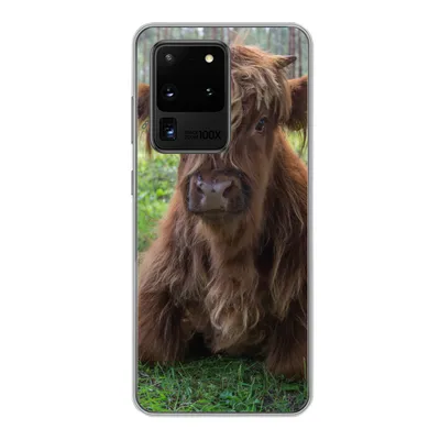 Produktbild von MuchoWow® Handyhülle Schutzhülle Hülle für Samsung Galaxy S20 Ultra Schottischer Highlander - Kröte - Tiere Silikon Softcase Handy Hülle - Karteninhaber