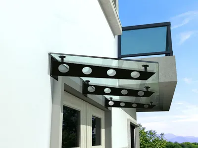 Immagine prodotto di Glaswerk Westfalen- (3S)230x90cm tettoia trasparente+supporto SW