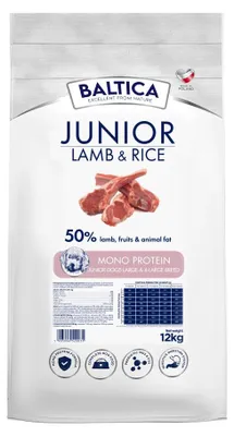 Zdjęcie produktu dla Hipoalergiczna karma dla nastolatków z jagnięciną i ryżem L, XL 12 kg BALTICA NUTRACEUTIC