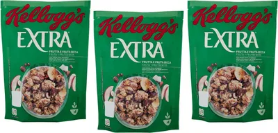 Produktbild von 3x Kellogg's Extra Frutta e Frutta Secca Knusprige Haferflocken mit Dehydrierten Früchten 375g-Packung