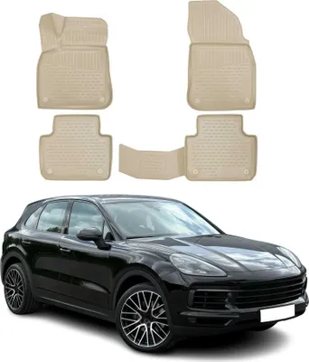 Produktbild von 2017-2024 Porsche Cayenne Fußmatten TPE Beige 4 tlg
