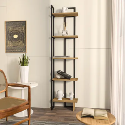 Produktbild von Decorotika Alice Eckregal, Höhe 180 cm | Schwarz & Oud Eiche