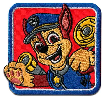 Obrázok produktu pre Comercial Mercera Paw Patrol Chase Kids - nášivka, nažehľovacia, nažehľovacia, nášivka, nášivka, na nažehlenie, veľkosť: 5,7 x 6 cm