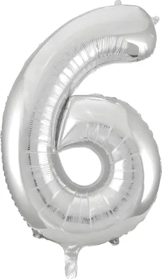 Image de Idena Ballon en plastique 6 argent, 70x105cm