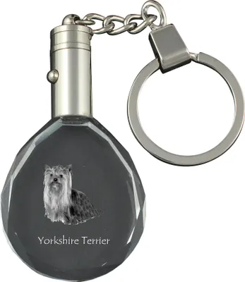 Produktbild von Yorkshire Terrier - Anhänger mit einem Foto eines Hundes, Schlüsselanhänger aus Kristall in einer Geschenkbox, ein einzigartiges Geschenk von Art-Dog