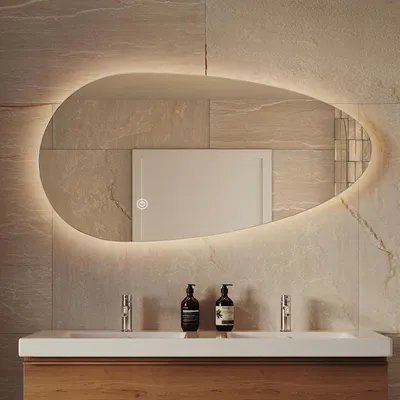 Zdjęcie produktu dla Lustro organiczne z oświetleniem LED - podgrzewane i przeciwmgielne - 120 x 61 cm - Adana