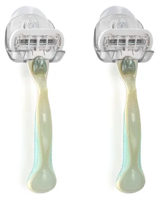 Produktbild von kwmobile 2x Saugnapf Halterung für Rasierer - für Glas und Fliesen - Nassrasierer Saugnapf Halter Set - Wand Haken in Transparent
