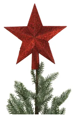 Image de Décoration de Noël Boules d'arbre de Noël Décoration d'arbre de Noël Pointe de sapin de Noël Suspension, Variante:13 = pointe étoile rouge
