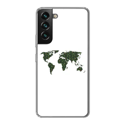 Produktbild von MuchoWow® Handyhülle Schutzhülle Hülle für Samsung Galaxy S22 Weltkarte - Grün - Blätter Silikon Softcase Handy Hülle - Mobiltelefonhülle