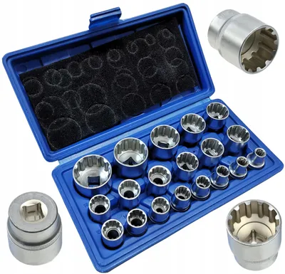 Produktbild von Geko Zwölfkant-Stecknüsse TORX-E 8-32mm 19-teilig