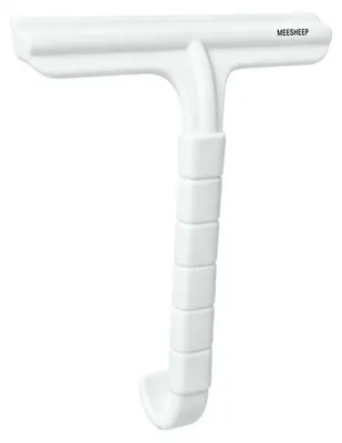 Immagine prodotto di Spazzola per doccia in silicone, bianca, da 20 cm, con gancio