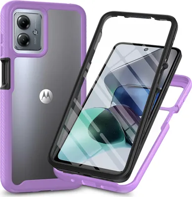 Produktbild von Moto G54 Hülle, Bumper mit Eingebautem Displayschutz Komplettschutz Schutzhülle für Motorola Moto G54 Lila