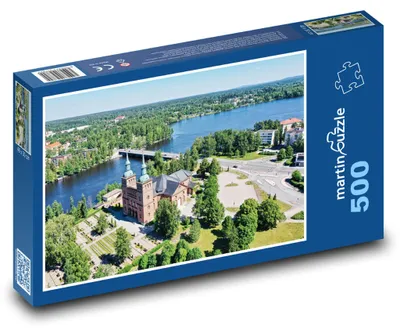 Produktbild von Puzzle 500 Kirche Tyrvä und Fluss - martinpuzzle