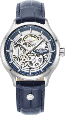Produktbild von Herrenuhr ROAMER 101984 41 45 05 in klassischem Marineblau mit Skelett-Design