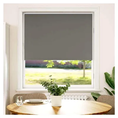 Produktbild von Verdunkelungsrollo Grau 105x130cm, Stoffbreite 100,7cm, Polyester, Klemmfix, Thermorollo