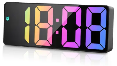 Productafbeelding van Digitale LED-wekker - Met temperatuurweergave en snooze-functie - Nachtkastklok - Werkt op USB met instelbare helderheid, 12/24-uurs formaat