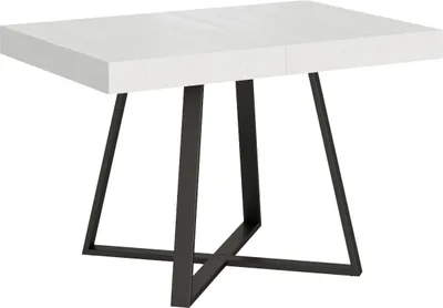 Immagine prodotto di ITYHOME - Tavolo allungabile 120/204x80 cm Abbraccio bianco frassino gambe antracite