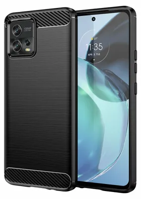 Produktbild von Carbon Case Hülle kompatibel mit Nokia C12 flexible Silikon Carbon Hülle schwarz