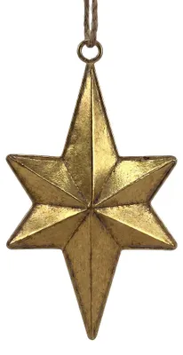 Produktbild von Clayre & Eef Weihnachtsanhänger Stern Goldfarbig Metall