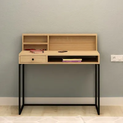Immagine prodotto di Scrivania con cassetto Nasus colore rovere nero