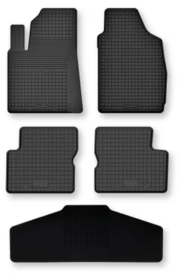 Zdjęcie produktu dla Dywaniki gumowe z tunelem do Fiat 500 2007-2013 (cabrio/hatchback) – 5 szt., czarne, dobierane – Wielganizator Semi-Universal