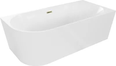Obrázek produktu pro Mexen Mia rohová vana 160x75 cm pravá, bílá se zlatým odtokem
