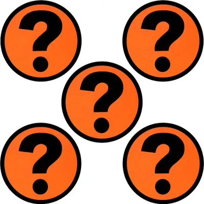Produktbild von 5 Fragezeichen Magnete 5 cm für Magnettafeln, Kühlschränke, Plantafeln und Whiteboards. Emoji Magnet Question Mark