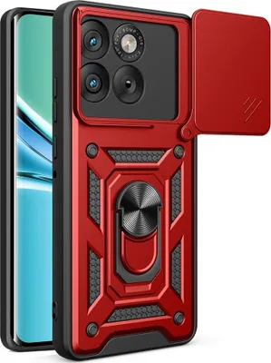 Produktbild von Motorola Edge 70 Hülle - Coverup Armor Ring Ständer Back Cover mit Kamera Schutz - Rot