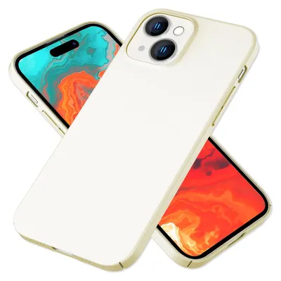 Produktbild von Dünne 0,5mm Hülle für iPhone 15 Plus Hard Case Ultra Slim Handyhülle Schutzhülle Creme Beige